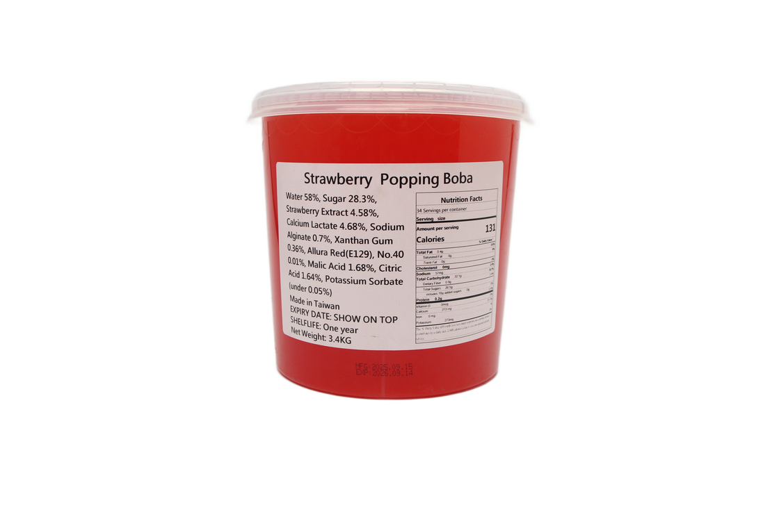 Wanwan Strawberry Popping Boba 3.4kg