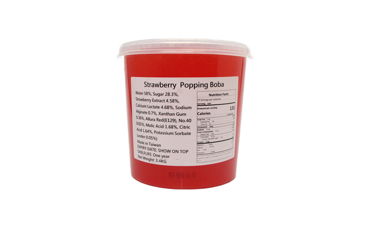 Wanwan Strawberry Popping Boba 3.4kg