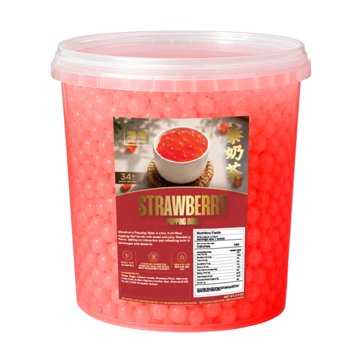 Wanwan Strawberry Popping Boba 3.4kg